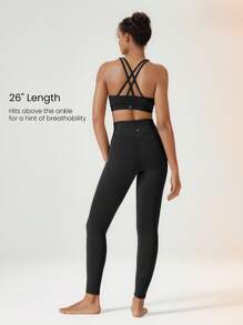GLOWMODE 26'' FeatherFit™ Fleece Warm Tummy Control High-Rise Waist Leggings Low Impact Yoga Daily Warm Winter