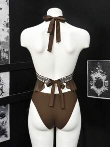 EgrlEra Áo bikini dây hở vai gợi cảm Boho DivaQ dành cho nữ - Cà phê nâu - Xem 2