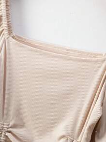 Franclia Camiseta de manga larga con cuello cuadrado para mujer, nueva llegada de otoño, conjuntos casuales, ropa de primavera para la universidad, ropa de otoño para mujer