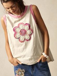 Bohemela 大码女式休闲宽松夏季时尚百搭圆领无袖上衣