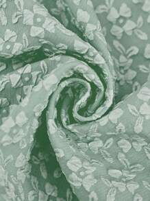 Vivid Eden Váy ngắn Jacquard trơn màu thường ngày dành cho nữ, đi nghỉ - màu xanh lá - Xem 6