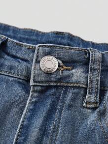 SHEIN MOD 花卉刺绣紧身牛仔裤