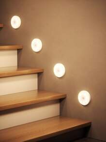 Teckwe 6pcs/3pcs/1pc LED Wireless Motion Sensor Wall Light, 3 Colors Rechargeable Nightlight Auto On/Off, Suitable For Kitchen, Bedroom, Living Room, Corridor, Bathroom, Room Decoration - tricolor light - View 2