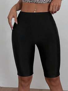 SHEIN EZwear Quần legging đen cạp cao cỡ lớn thường ngày - màu đen - Xem 6