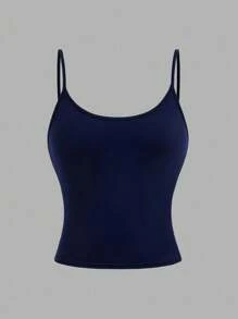 Girlism 4pcs Tween Girls' Casual Sports Minimalist Solid Color Fitted Cropped Camisole Tank Top Set