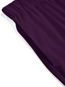 TaskEZ 女式纯色短袖和裤子护士/手术制服套装 - 紫色 - 查看 7