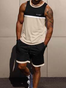 Manfinity Homme Plus Size Men's Summer Casual Colorblock Pieced Tank Top And Shorts Set Men Shorts 2 Pieces Set Men S Shorts 2 Pieces Set Men S Two Pieces Short Sets Men Two Pieces Shorts It Is Great For Couples And Makes An Excellent Gift Idea For Boyfriends Or Husbands. Tank Tops 2 Pieces Set For Plus Size Men Plus Size Men Tank Tops 2 Pieces Set Plus Size Men Tank Tops 2 Pieces Set