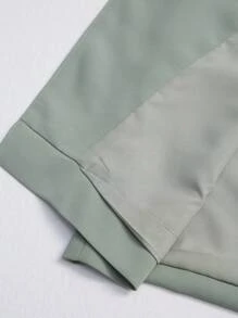 Uhlyne Women's Elegant Gold Button Blazer Vest Set,Olive Green,Little Strech,Easy Care,Waistcoat,Autumn,Minimalist,Work Wear,Teacher Outfits,Back To School,Fall ,Neutral Clothes,Business Casual,Old Money Style Sage Green Top Asymmetrical Top Light Green Top Sage Green Sleeveless Top Mint Green Top - Mint Green - View 7