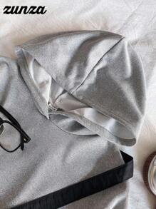 Lässiger, vielseitiger Allround-Sweatshirt für Teenager-Mädchen, grauer Oversized-Pullover-Sweatshirt für Herbst und Winter - Hellgrau - Übersicht 3