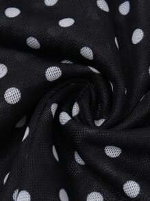 Glamine Elegant Party Mesh Polka Dot Asymmetric-Shoulder Women's New Year Tops