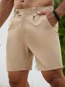 Manfinity Homme Men Solid Slant Pocket Shorts,Men Solid Slant Pocket Shorts Baggy Cargo Shorts, INS Best-Selling For Husband, Boyfriend Gifts