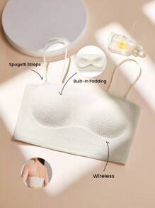 LUVLETTE Dream Curve 2ndSkin 无钢圈无缝内置文胸运动健身内衣外穿基本款自由式吊带背心套装舒适必备单品，也适合青少年女孩和儿童 - 淺灰色 - 查看 2