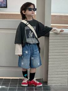 Dazy Kids Young Boys Size Denim Shorts - Medium Wash - View 6