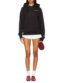 Champion Áo hoodie dài tay có dây rút cho nữ mặc thường ngày mùa hè - màu đen - Xem 3