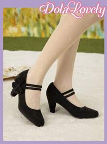 Dola Lovely Vintage Blumenmuster High Heel Einfache Pumps, Multifunktional & Praktisch - Schwarz - Übersicht 7