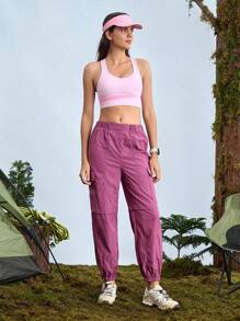 In My Nature 女士休闲纯色户外工装裤 - 紫色 - 查看 4