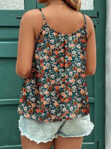 SHEIN Clasi 母亲节休闲复古碎花优雅大码吊带背心和背心，适合夏季海滩度假