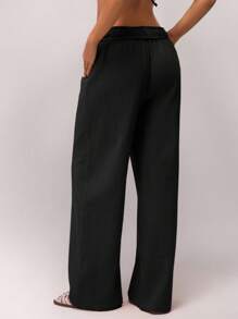 SHEIN Forever 21 女式低腰翻边休闲度假裤，春季