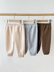 SHEIN Baby Boy Dinosaur Embroidery Elastic Waist Jogger Pants - Multicolor - View 3