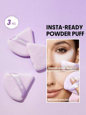 SHEGLAM Insta-Ready Powder Puff 1 Pcs Houppette De Maquillage En Forme De Triangle Houppette De Poudre Douce Houppette En éIl Outil De Maquillage De Beauté Violet Marque Beauté Visage Maquillage CosméTique Pour Femmes Filles Parfait Pour Hiver IdéAl Pour Y2K ÉLéGant Mode Adapté Pour Anniversaire Cadeau FêTe PrêT Meilleure Couleur