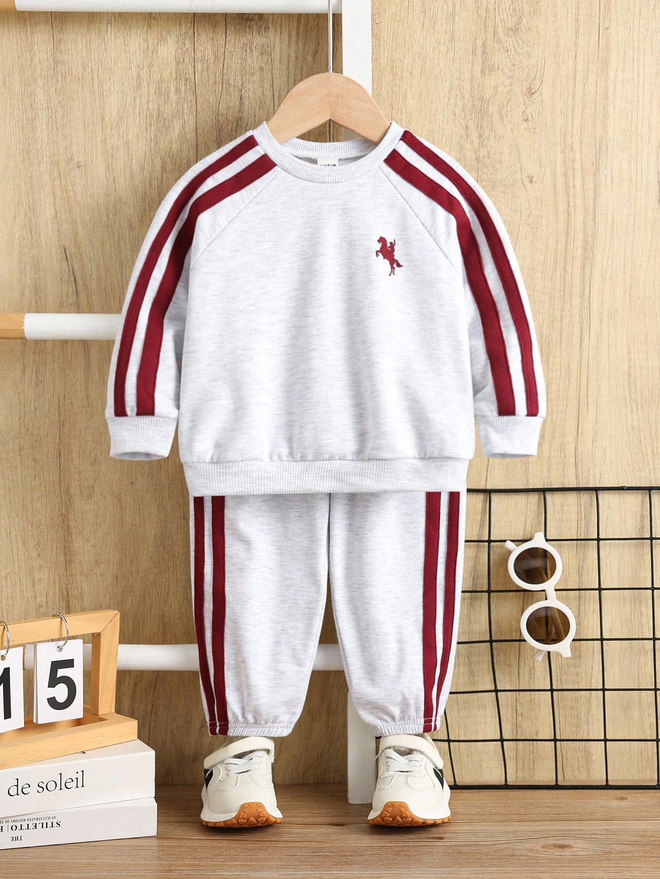 مجموعة بنطلون وبلوزة كم طويل للأطفال الرضع/الصغار،...