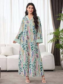 SHEIN Najma 优雅奢华女士宽松连衣裙 - 彩色 - 查看 4