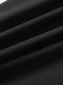 Swim Mulvari 全新夏季女式圆领短袖收腰双下摆连衣裙 + 直筒裤黑色休闲度假两件套 - 黑色 - 查看 9