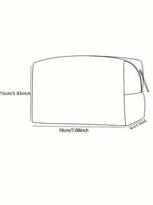 ROMWE Fairycore Black Background Navy Lily Flower Pattern Octagon Velvet Cosmetics Bag - Multicolor - View 5