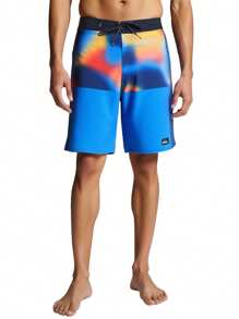 Quiksilver Highline Arch - Boardshorts, Men's Tie-Dye Summer Drawstring Contrast Color Casual Loose Beach Shorts - Blue - View 1