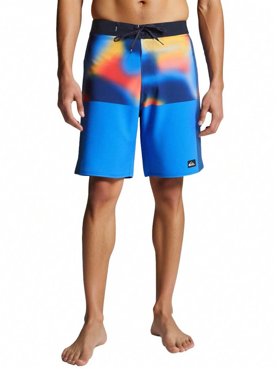 Quiksilver Highline Arch - Boardshorts, Men's Tie-Dye Summer Drawstring Contrast Color Casual Loose Beach Shorts - Blue - View 1
