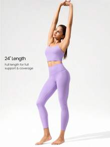 GLOWMODE 24英寸 FeatherFit™ 低冲击七分紧身裤，秋冬季 - 紫丁香色 - 查看 5