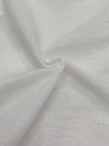 LMoss Kids 年轻女孩纯色刺绣领休闲衬衫 - 白色 - 查看 10