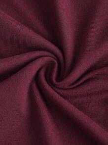 SHEIN MOD Elegant Scoop Neck Ruched Slim Fit Burgundy T-Shirt, Summer,Burgundy Cowl Neck Top For Wedding Guest Party, Soft Stretch Knit Fabric, Quiet Luxury Old Money Style, Slim Fit Draped Short Sleeve Top, Elegant Cocktail Party Outfit For Reception, Date Night, Holiday Gathering, Formal Evening Wear - Burgundy - View 5