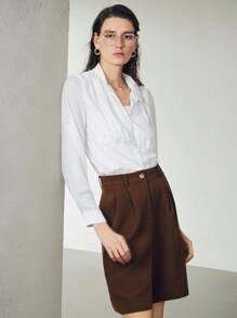 Uhlyne Uhlyne Áo khoác cardigan nữ thanh lịch, mềm mại như lụa chiffon, màu trắng, cổ bẻ, thích hợp mặc đi làm và đi chơi, kiểu dáng tối giản, mùa thu, dành cho giáo viên, đi học, màu trung tính, phong cách công sở thường ngày, phong cách cổ điển, toàn màu trắng. - trắng - Xem 4
