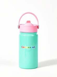 CoComelon X SHEIN 12oz / 360 Ml Cartoon Pattern Insulated Cup With Straw And Spill-Proof Lid, Suitable For Travel, Tourism, And School - Green - View 6