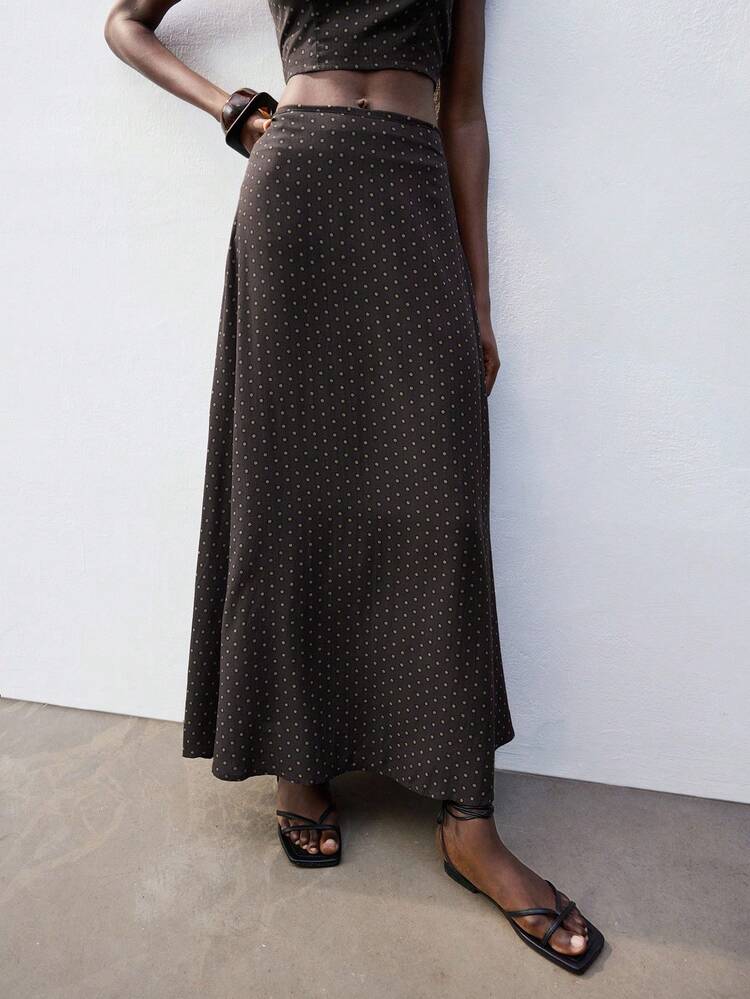 SHEIN Maija Women's Summer Casual Polka Dot Print Cami & Skirt 2 Pieces Set