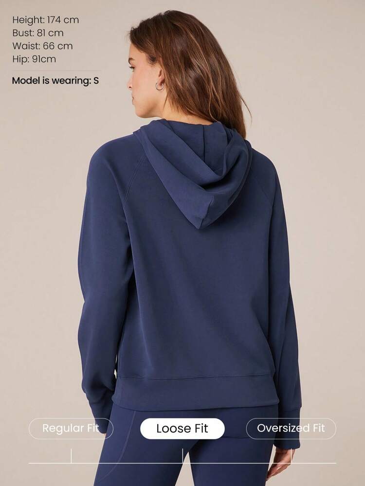 Bluza z kapturem Modal Silk Touch Oversized z długim rękawem i zamkiem błyskawicznym na jesień