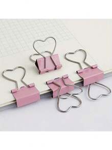 10pcs Pink Heart-Shaped Paper Clips, Ideal For Organizing Paper, Notes, Photos And Documents - Office, Home, School And Craft Supplies - Pink - View 11