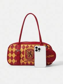 HARRY POTTER X SHEIN 女士字母格纹单肩包 - 彩色 - 查看 4