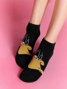 LOONEY TUNES X SHEIN 5 đôi tất cổ ngắn mềm mại, thoáng khí, thấm hút mồ hôi, họa tiết hoạt hình Tweety & Sylvester & họa tiết thời trang, dễ thương, nhiều màu sắc, mũi và gót được gia cố, bền chắc, phù hợp cho cả nam và nữ, mọi mùa, phù hợp với mọi phong cách. - Nhiều màu - Xem 8