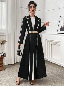 Yasmyna Women's Arabic Style Long Sleeve Long Robe Jacket