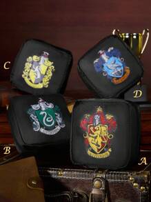 HARRY POTTER X SHEIN 1 个格兰芬多、拉文克劳、哈利波特标志印花涤纶储物袋，可用作女性卫生巾架、电子产品收纳袋、小物品收纳袋 - 黑色 - 查看 2