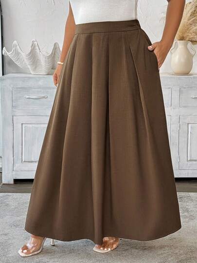 Elenzga 大码女式优雅法式别致精致纯色办公室通勤海滩度假音乐节缎面材质船领短袖上衣 + 高腰修身长裙 2 件套，春夏