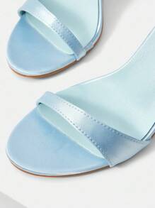 MOTF PREMIUM 踝带PU皮革高跟凉鞋 - 藍色 - 查看 5