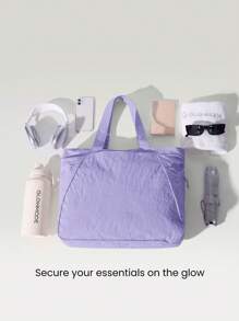 GLOWMODE 18L NylonZipper Pocketed Tote Bag Beach Travel Daily Casual Travel Bag - Mauve Purple - View 3