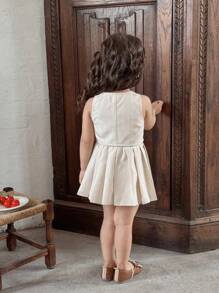 LMoss Kids Set da 2 pezzi per bambine: camicia in colore unito e minigonna casual