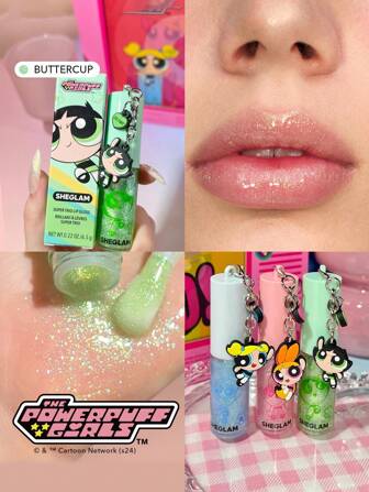 The Powerpuff Girls X SHEGLAM Super Trio Lip Gloss-Buttercup Brillo Labial Hidratante Brillo Labial Brillante No Pegajoso LáPiz Labial LíQuido Aceite Labial Cuidado Labial Mascarilla Hidratante Para Dormir Maquillaje Labial GraduacióN CumpleañOs Vacaciones Verano OtoñO Y2K Elegante Moda Mujeres NiñAs Maquillaje CosméTico Belleza Fiesta Playa Viaje Camping Aire Libre Escuela Campus ExcursióN Festivales DecoracióN Regalo Presente Rosa Chica Cosplay Mejor Color Encanto Vibra