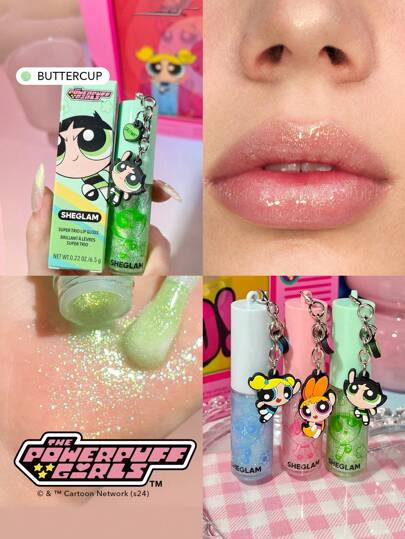 The Powerpuff Girls X SHEGLAM ملمع شفاه سوبر تريو-ملمع شفاه مرطب برائحة زهرة البتولا، ملمع شفاه لامع غير لاصق، أحمر شفاه سائل، زيت شفاه، العناية بالشفاه، قناع نوم مرطب، مكياج الشفاه روج,ملمع شفاه شفاف,جلوس علامة تجارية جمال مكياج ميكب مستحضرات تجميل للنساء الفتيات مثالي لفصل الشتاء الربيع مثالي ل- Y2K أزياء أنيقة رمضان هدية حفلة جاهز أفضل لون