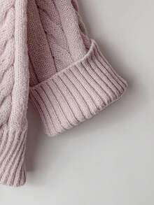 GlowEve CURVE 1 件女士加大码纯色刺绣图案落肩长袖麻花针织优雅开衫