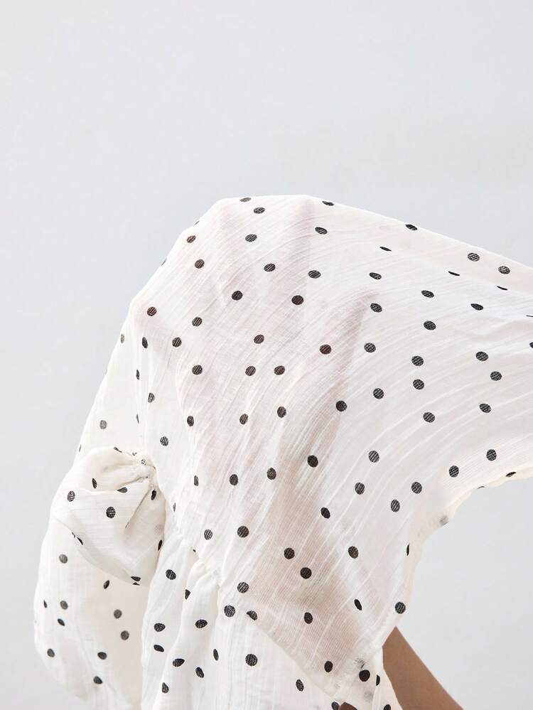 SHEIN Maija Seksowny top bez rękawów w stylu vintage w groszki, z wiązaniem na szyi i ramiączkach, do pracy w mieście, na co dzień, do biura, na wakacje, na festiwal muzyki plażowej w stylu boho, jesień/zima